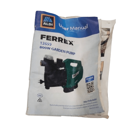 Ferrex Garden Pump GJP800, Good Condition With Manual
