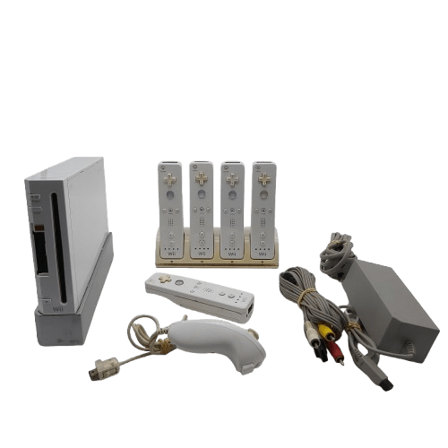 Nintendo Wii Console RVL_001 With 5x Remotes 1x Nunchuck 1x Remote Charger And Power Supply (WR-1335822)