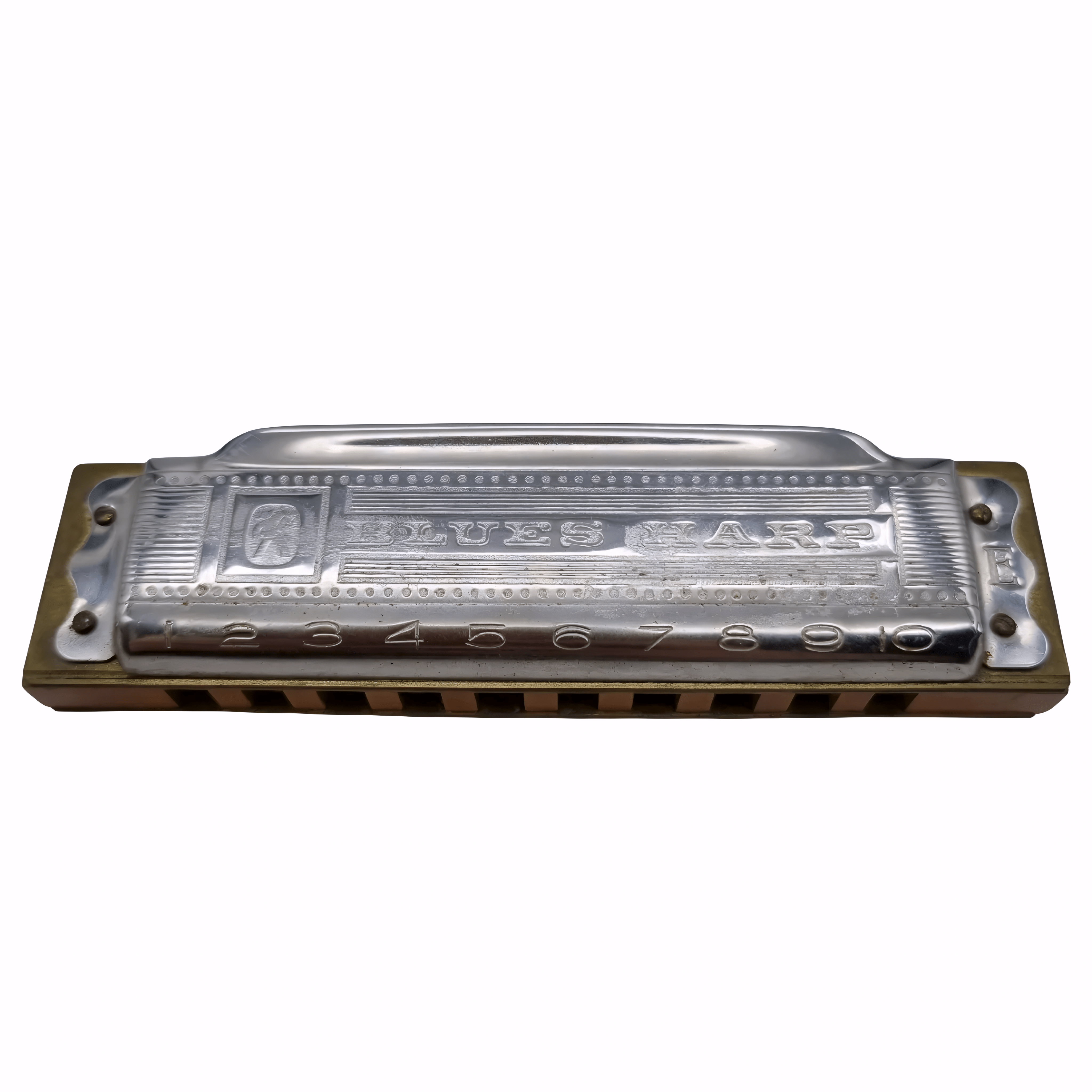 Hohner Blues Harp Harmonica in E – Silver Finish with Blue Protective Case (WR 1324446)