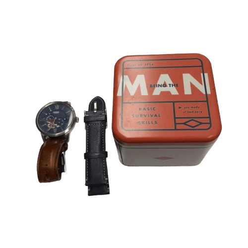 Townsman Mechanical Watch with Blue Dial and Brown (Blue spare) Leather Strap (LN1344238)