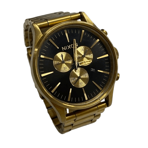 Black & Gold Sentry Chrono Nixon Watch (NG 1351310)
