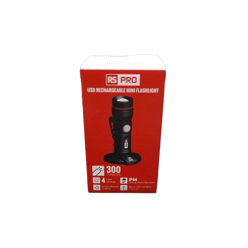 RS PRO 176-6035 LED Rechargeable Pocket Torch