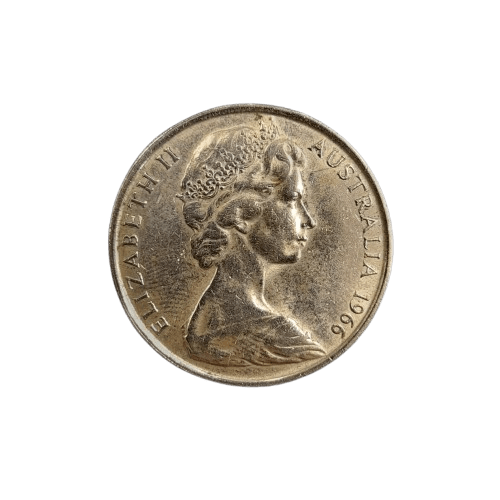 1966 Round 50c Australian Silver Coin – 80% Silver