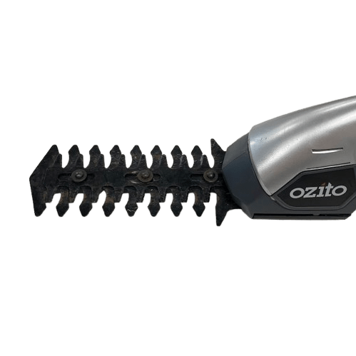 Ozito 7.2V Cordless Hedge Trimmer and Shear HTL-072, Shear Head Attachment Included – No Charger Included.