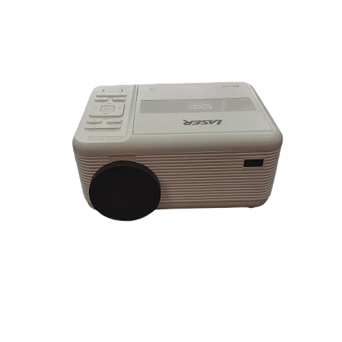 LASER PROJECTOR PJT-DVDHD-906 WHITE WITH BOX AND POWERCORD