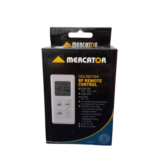 Mercator White Ceiling Fan Remote Control With LCD Screen (JN)