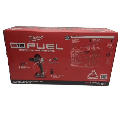 Milwaukee M18FPP4A3503B 18V 5.0Ah Li-ion Cordless FUEL 4pce Combo Kit Power Pack (NA – 1354458)