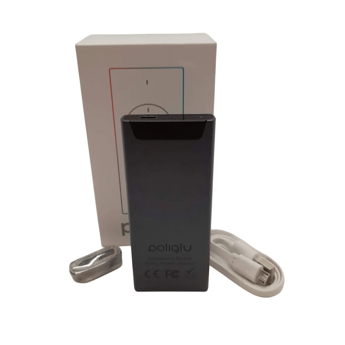 Poliglu Translator Language Assistant Silver with Box and Manuals   (WL 1353032)