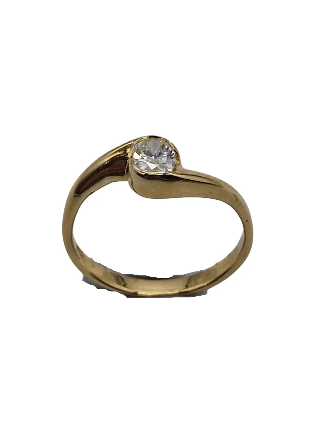 Ladies 18ct Yellow Gold Single Diamond Ring Oval Cut 0.25CT TDW J 1/2 5 With Valuation (WL 1276877)