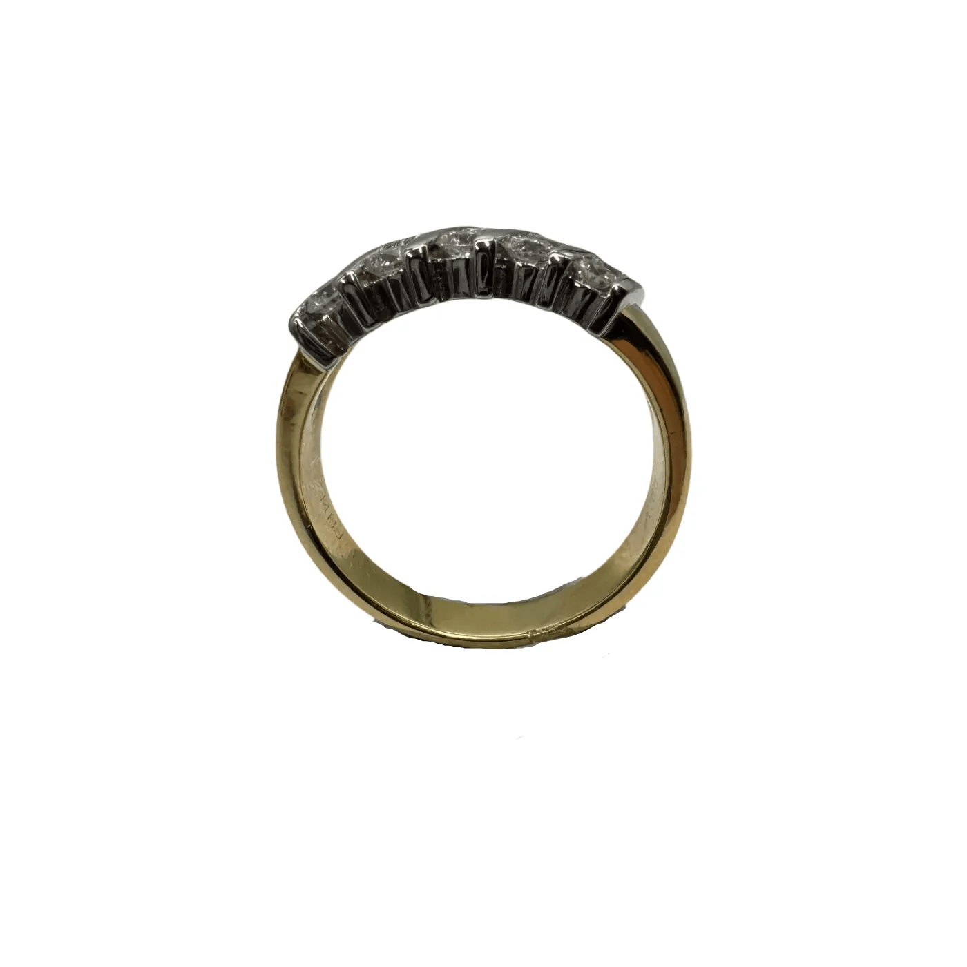 Ladies 18ct Yellow & White Gold 15 Stone Diamond Ring 1.0ct TDW O 1/2 7 1/2 With Valuation – WL 1319047