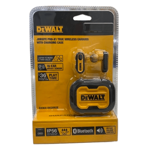 DeWALT Jobsite PRO-X1 True Wireless Earbuds With Charging Case – Brand New.