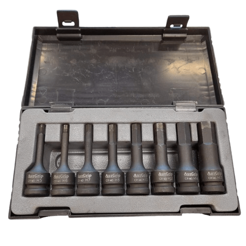 Auzgrip  A84601 8 Piece Metric 1/2″ Square Drive In-Hex Bit Socket Set