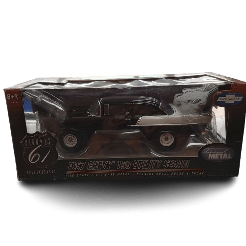 HIGHWAY 61 COLLECTABLE CAR 1957 CHEVY 150 UTILI BLACK IN BOX