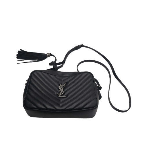 YSL Saint Laurent Black Leather Camera Dust Bag (NA 1356302)