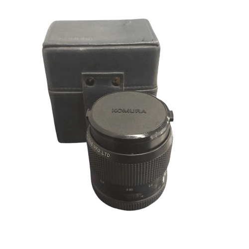 Komura Camera Lens F 28mm 1:2.5, With Front + Rear Lens Cap + Storage Box