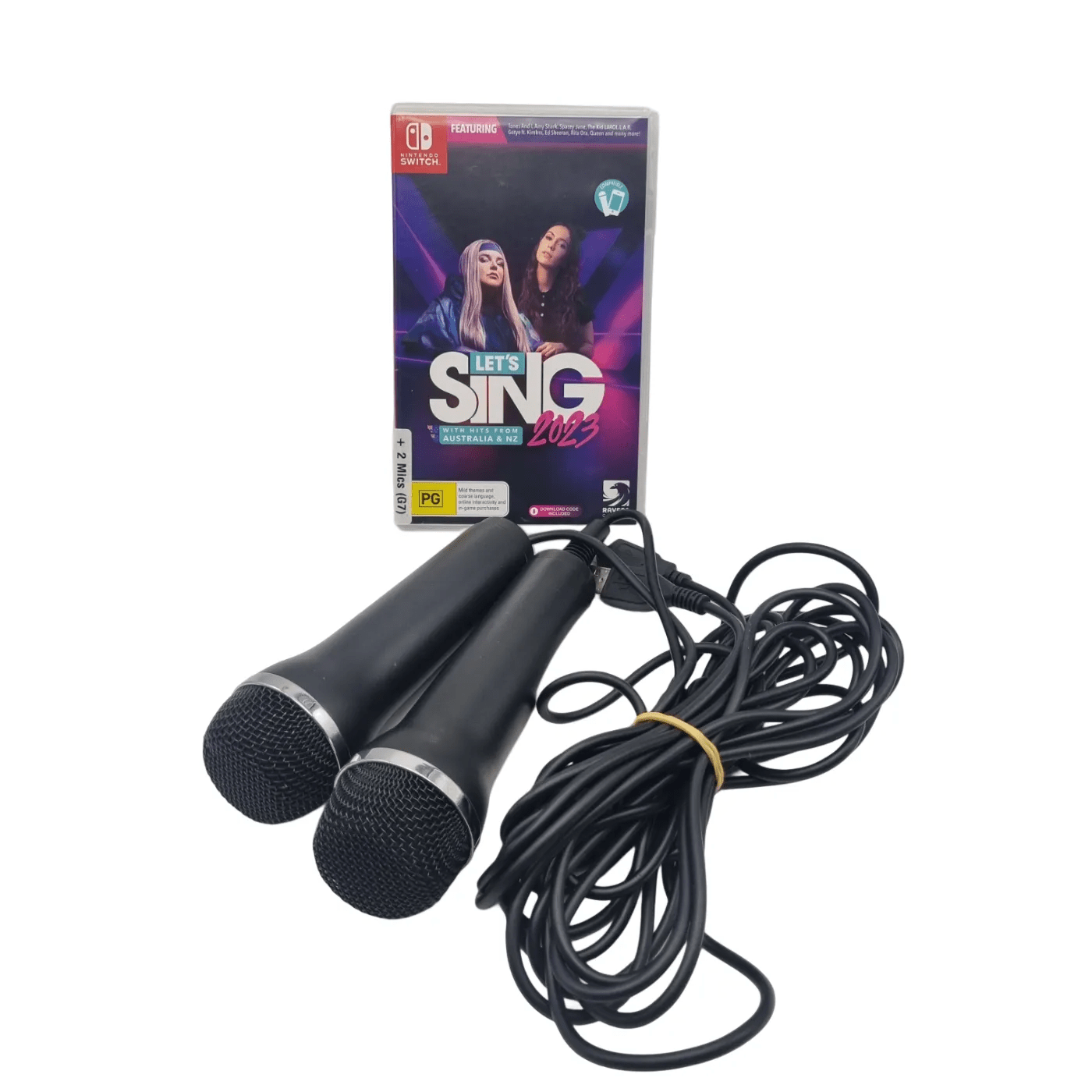 Nintendo Switch Game: Let’s Sing 2023 + 2 Microphones