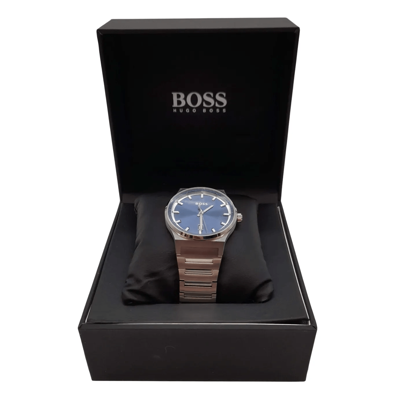 Mens Blue/Silver Boss Watch with Box & Certificate – WL 1335584