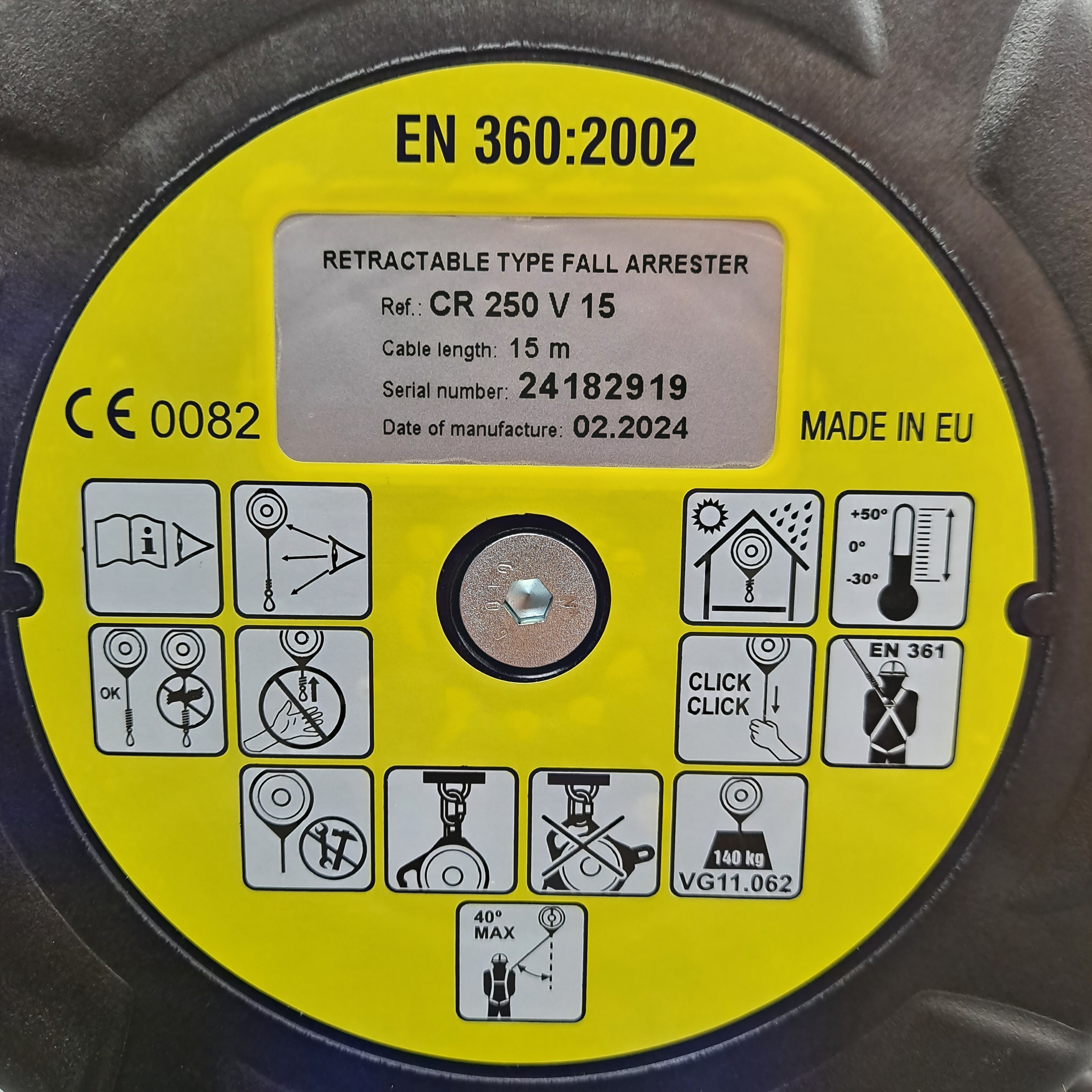 RIS CR250V Fall Arrest Block for Vertical Use 15m