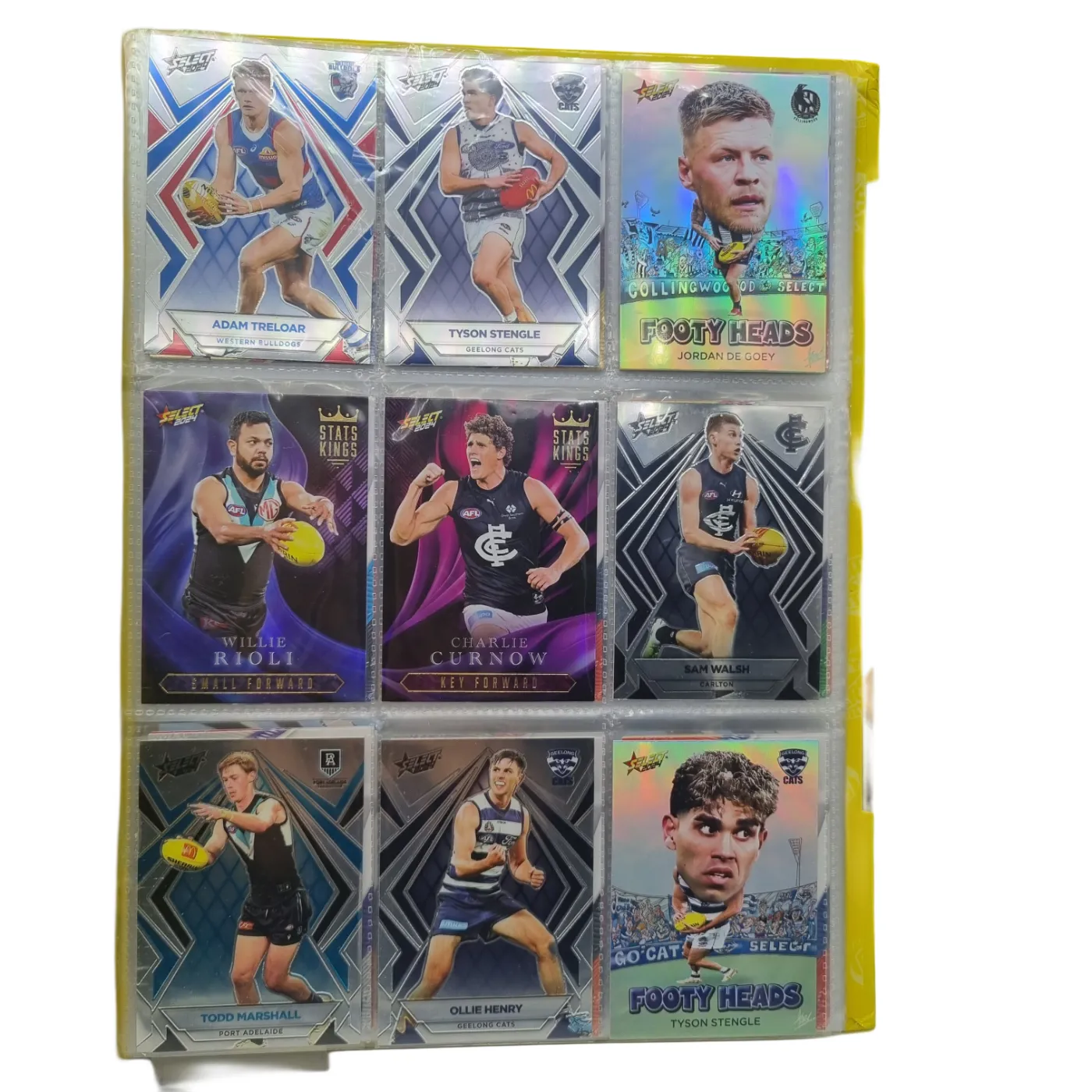 Brand Card Album – Yellow Select AFL Album with Assorted Cards (AFL, NRL, Pokémon, Cricket, Baseball) (WR 1345171)