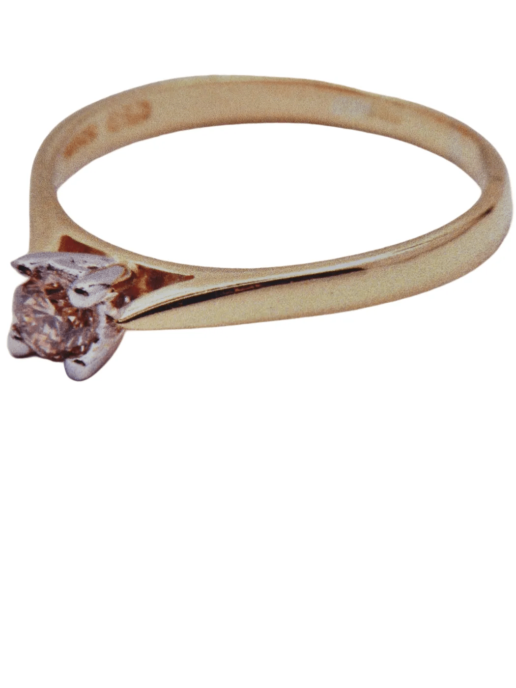 Ladies 18ct Yellow Gold Single Diamond Ring Round Brilliant Cut 0.25ct TDW M 1/2 7 With Valuation (WL 1260015)