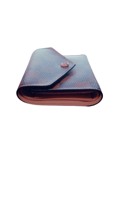Genuine Louis Vuitton Wallet N61700 Victorine, Brown And Pink, Wear On Snap Closure, Hot Stamped, With Receipt, Dust Bag And Box