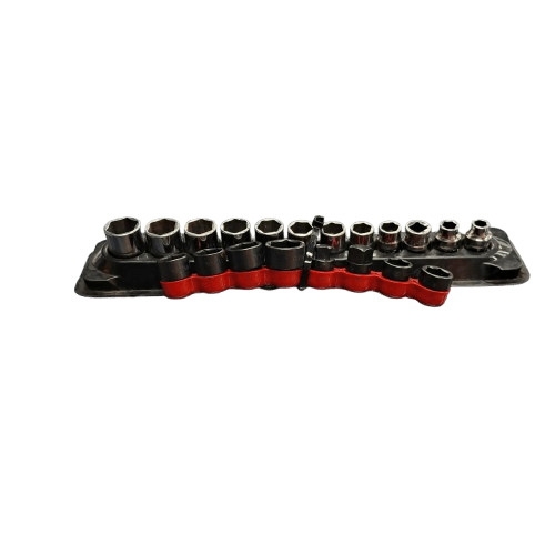 Snap-On Silver 20-Piece 3/8″ Drive 6-Point Metric Flank Drive Shallow Socket Set (Model 212FSMY)