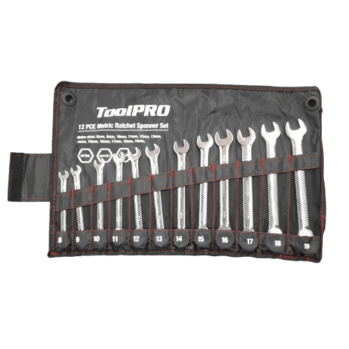 ToolPRO Ratchet Spanner Set Metric 12 Piece