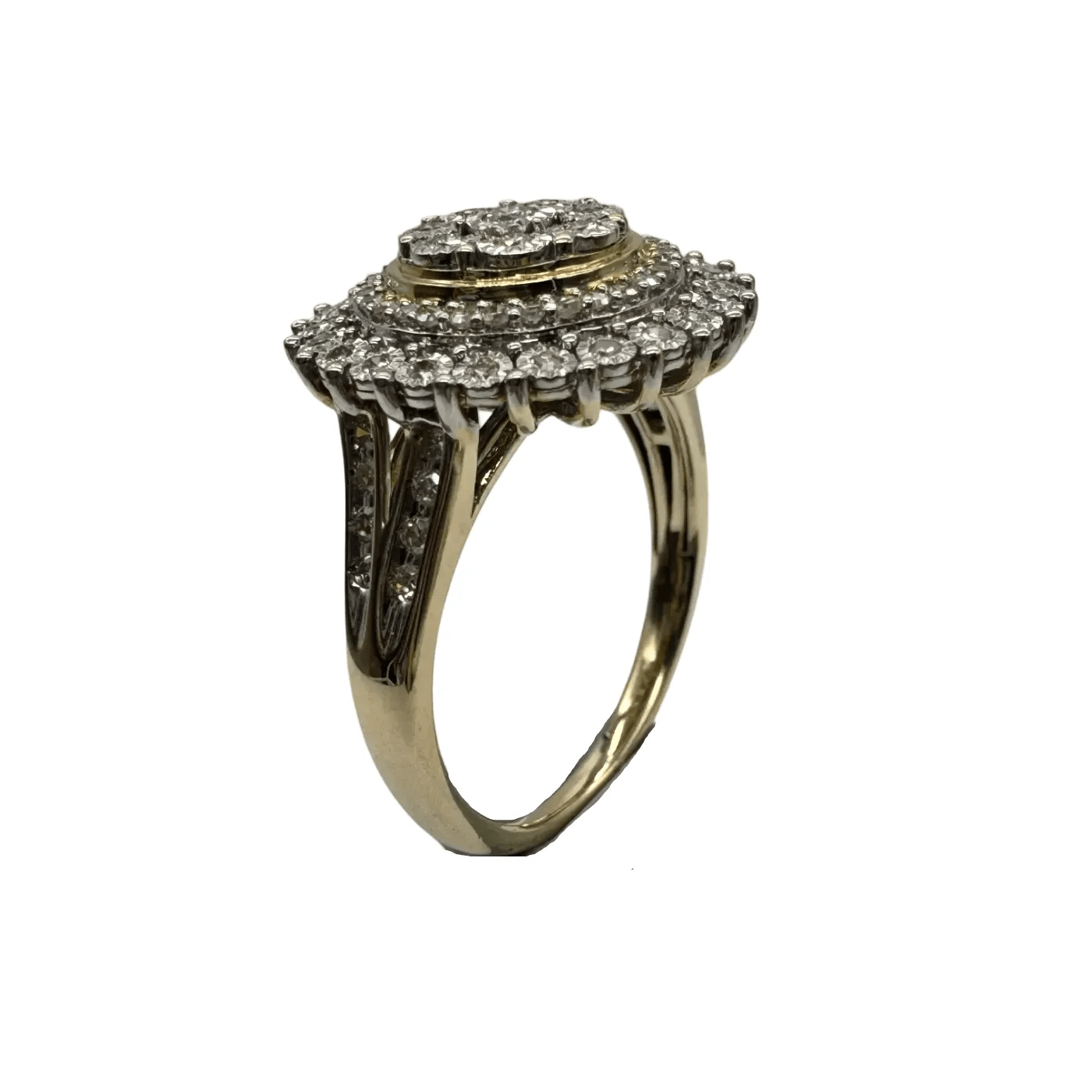 Ladies 9ct Yellow Gold 77 Stone Diamond Cluster Ring 0.50ct TDW O 7 1/2 With Valuation (WR 1314209)