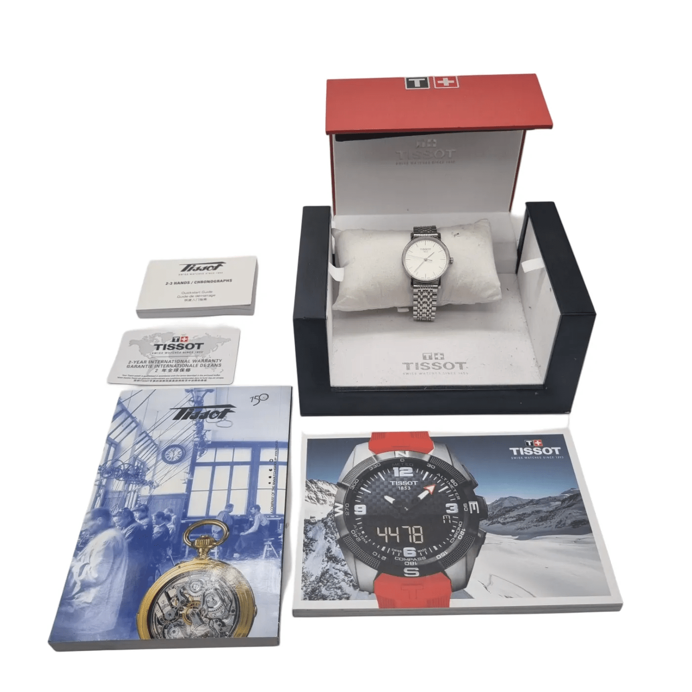 Tissot T109210A Swiss Made Women’s Silver All Stainless Steel White Dial Watch + Box
