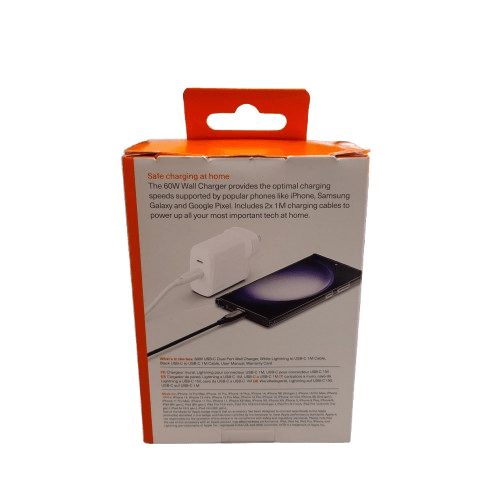 Cygnett ChargePlus 60W Dual Wall Charger 1m White – (LN)