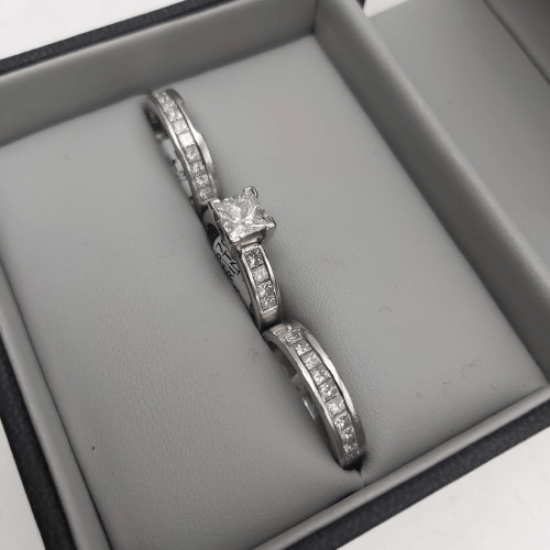 18ct White Gold 3-Piece Wedding Set 2.41ct TDW with Valuation Paperwork