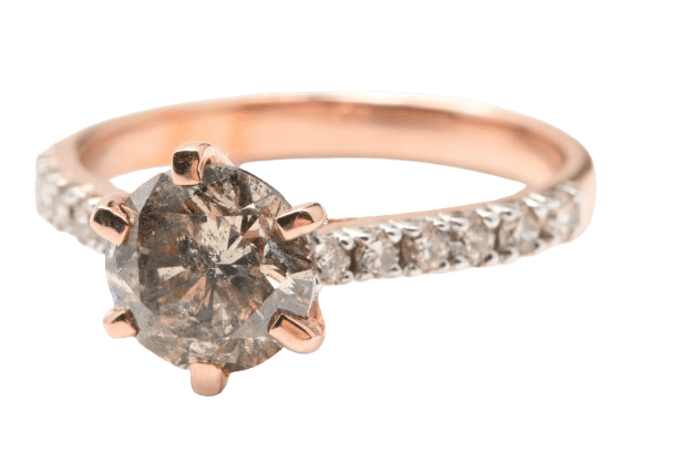 Ladies 14ct Rose Gold Brilliant Cut Diamond Ring 1.48ct TDW L With Valuation