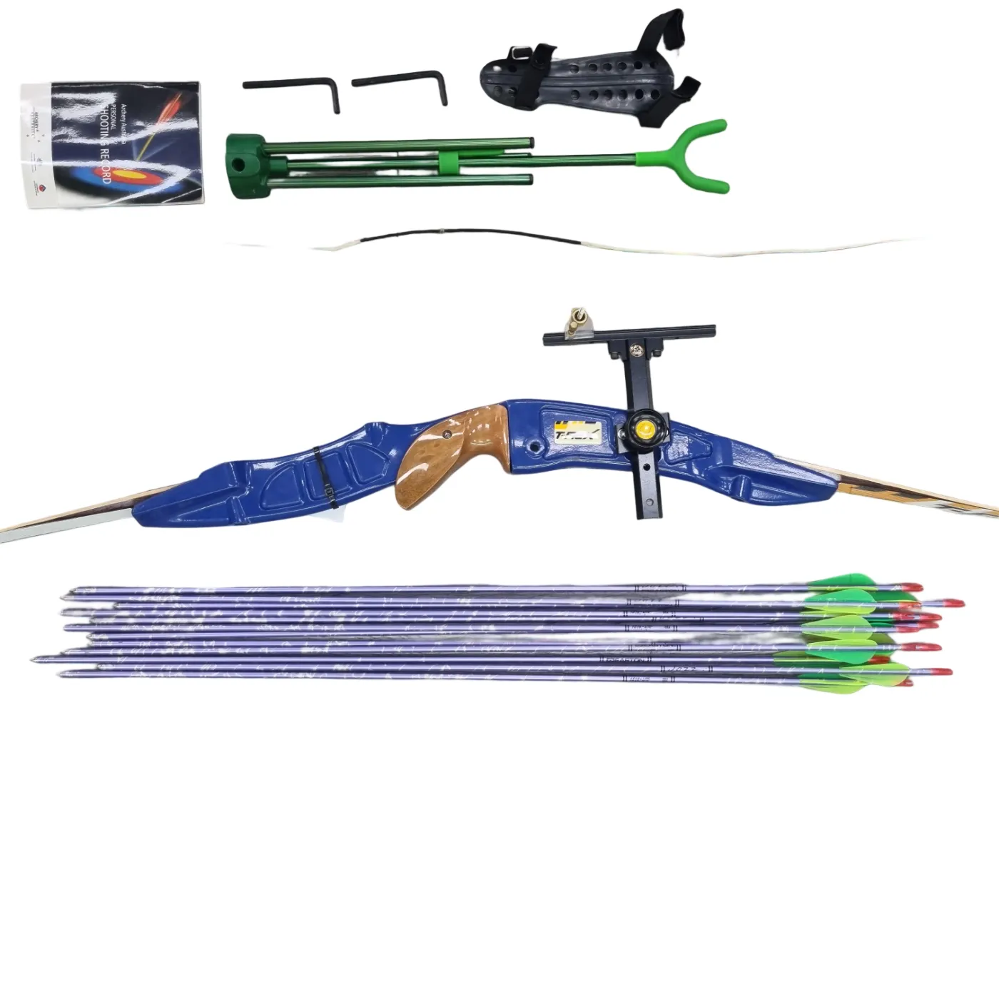 T-Rex KAP Challenger Spirit Recurve Bow With Removable Limbs + Bag + 12 Arrows + Accessories *PICK UP ONLY*