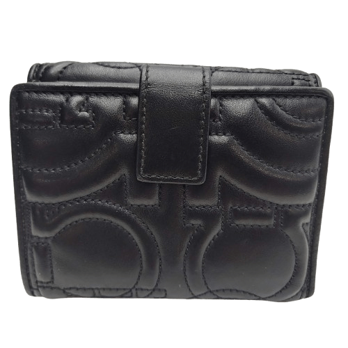 Salvatore Ferragamo Wallet Quilting Gancini Black Authenticity certified by Entrupy