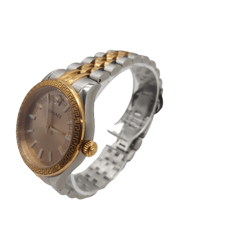 Ladies Versace Watch VEHU Silver/Rose Gold With Box