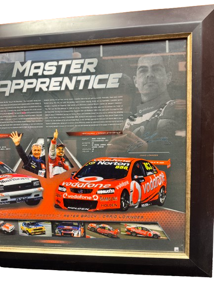 The Master And His Apprentice Peter Brock And Craig Lowndes Frame With Certificate Of Authentication **Pick Up Only**