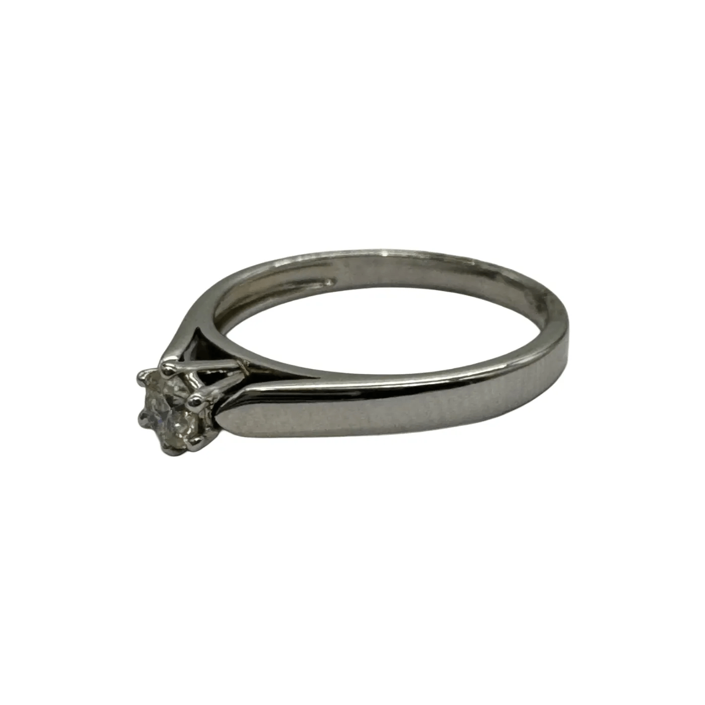 Ladies 9ct White Gold Brilliant Cut Solitare Diamond Ring M 6 1/4 with Valuation – WL