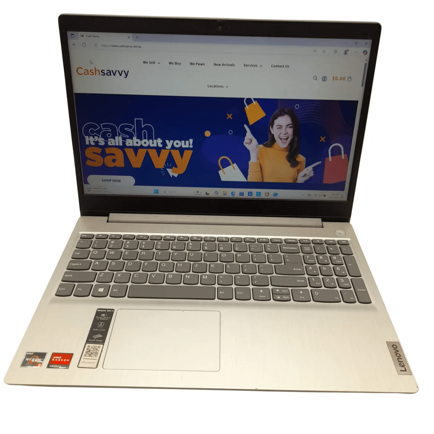 Lenovo Ideapad Slim 3 Laptop + Charger – AMD Ryzen 3 3250U With Radeon Graphics / 8GB RAM / 256GB SSD / Windows 11 Home (WR 1351444)