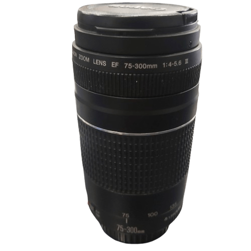 Canon DSLR Lens EF 75-300mm 1:4-5.6 III, Black, Very Good Condition, With Front + Rear Lens Caps (NA 1342768)
