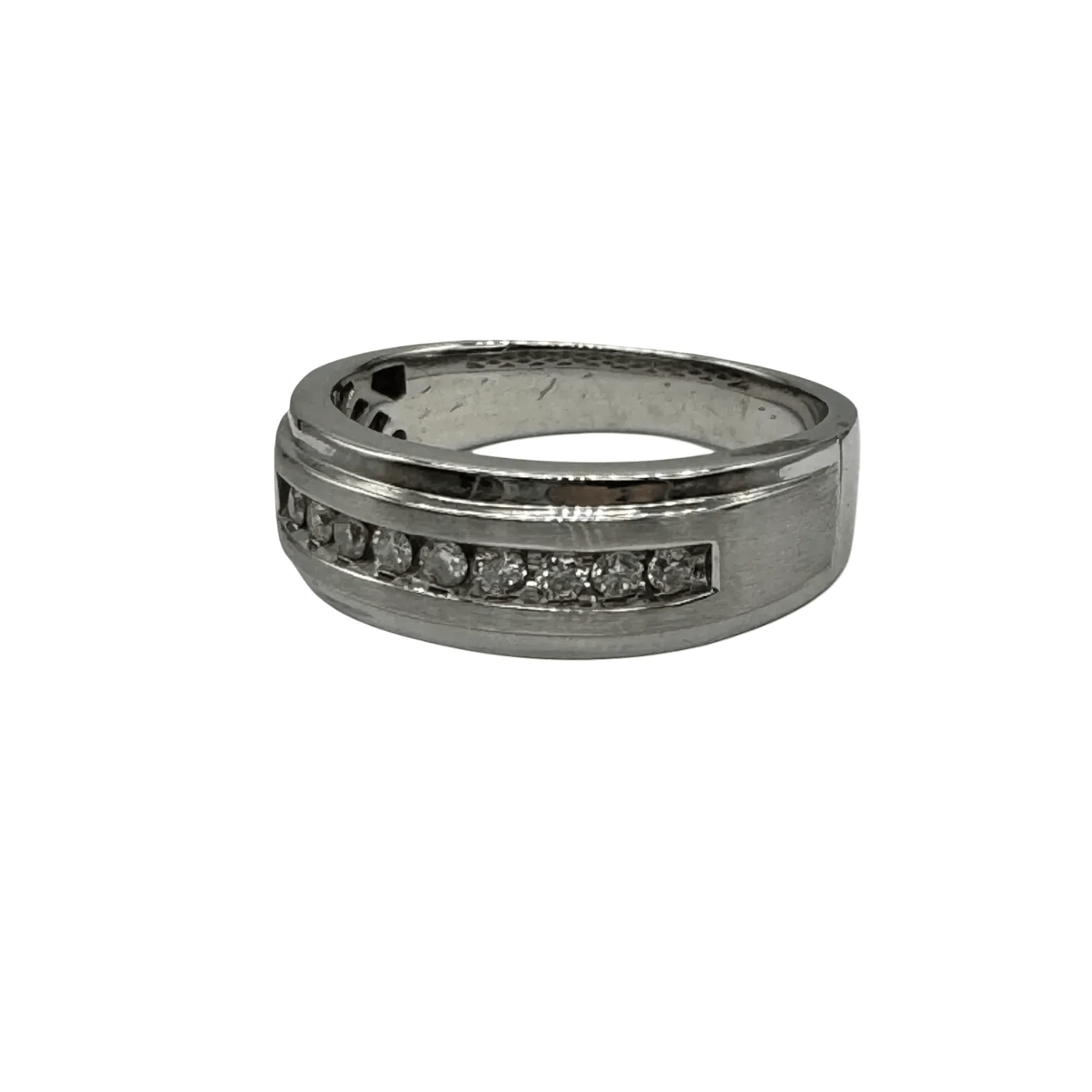 Men’s 9ct White Gold 9 Stone Diamond Ring 0.25ct TDW U 10 1/2 With Valuation (WR)