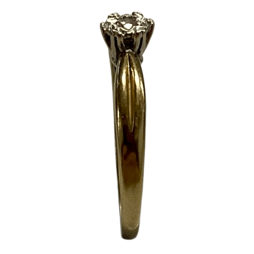 Ladies 9ct Yellow Gold Engagement Style Ring Size 7.5 1.4gms