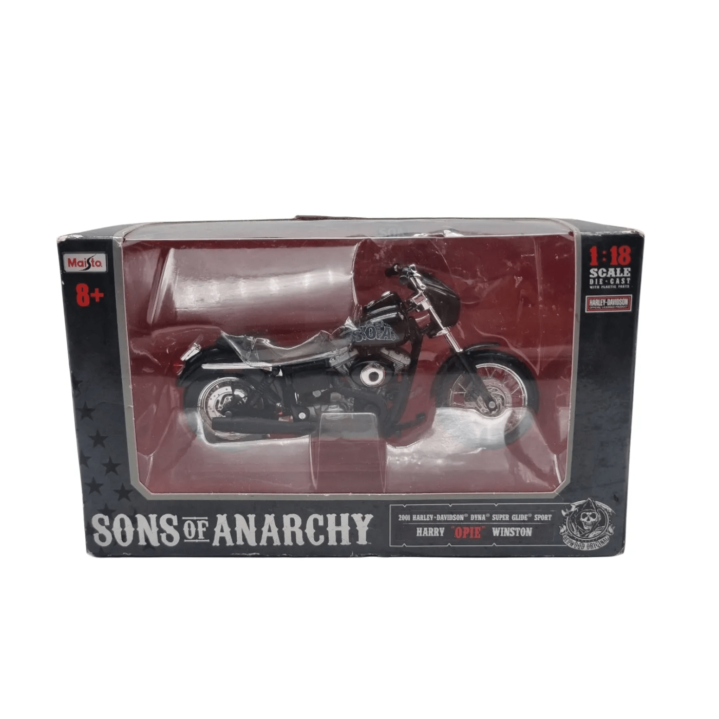 Maisto Model Bike – Black Sons of Anarchy Harry “Opie” Winston 2001 Harley-Davidson Dyna Super Glide Sport