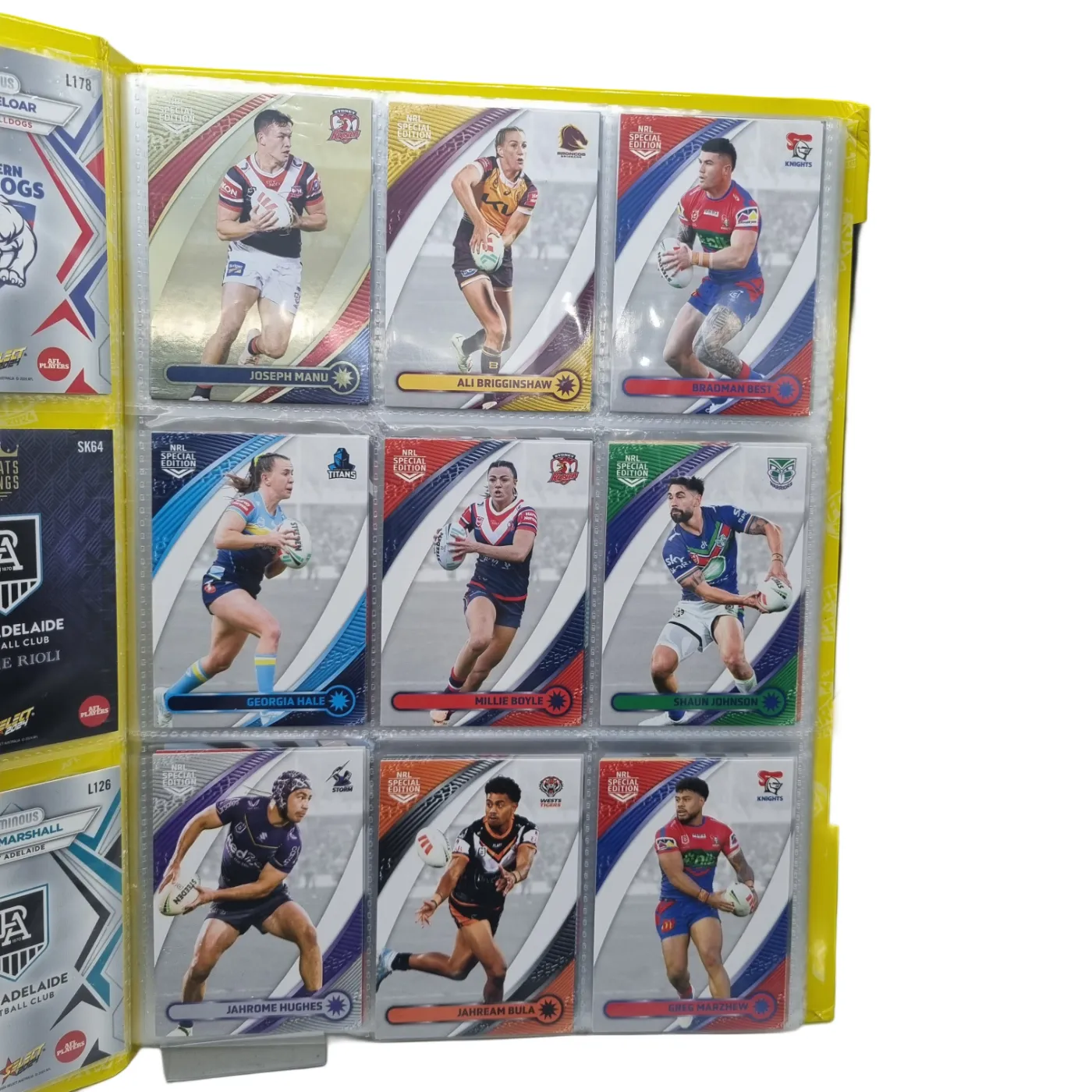 Brand Card Album – Yellow Select AFL Album with Assorted Cards (AFL, NRL, Pokémon, Cricket, Baseball) (WR 1345171)
