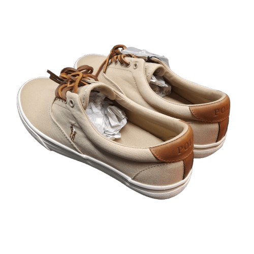 Polo Ralph Lauren Mens Shoes Tan/Beige Size:9.5 Thornton Canvas Lace Casual – in box (MR1347253)