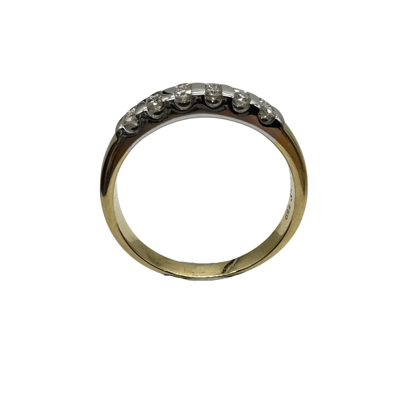 Ladies 18ct Yellow & White Gold 12 Stone Diamond Ring 0.50ct TDW Q 1/2 8 3/4 With Valuation (WR 1259458)