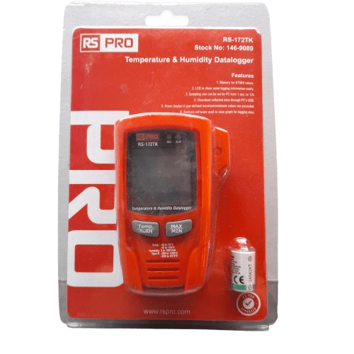 RS PRO RS-172TK Temperature & Humidity Data Logger, USB, 1 Input Channel(s) in Packet