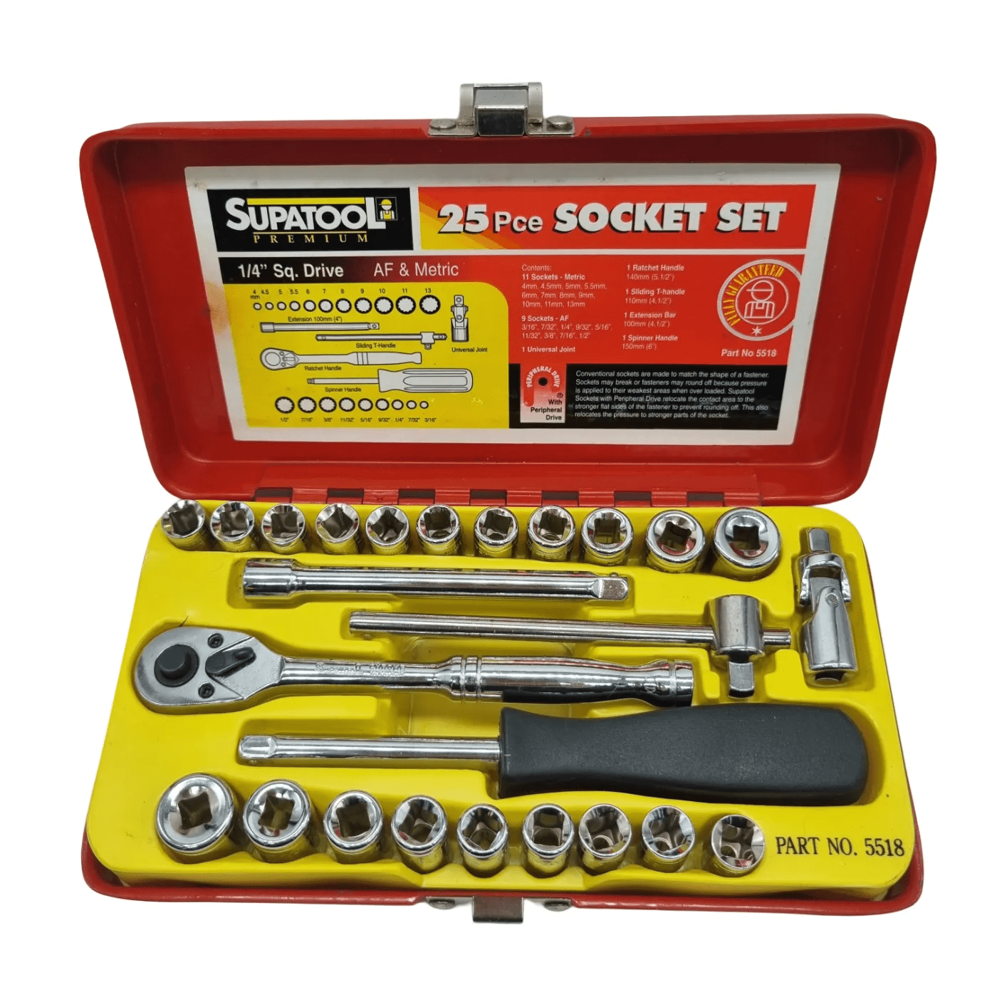 Supatool 25-Piece Socket Set – 1/4″ Drive (Metric & Imperial) (WR 1346780)