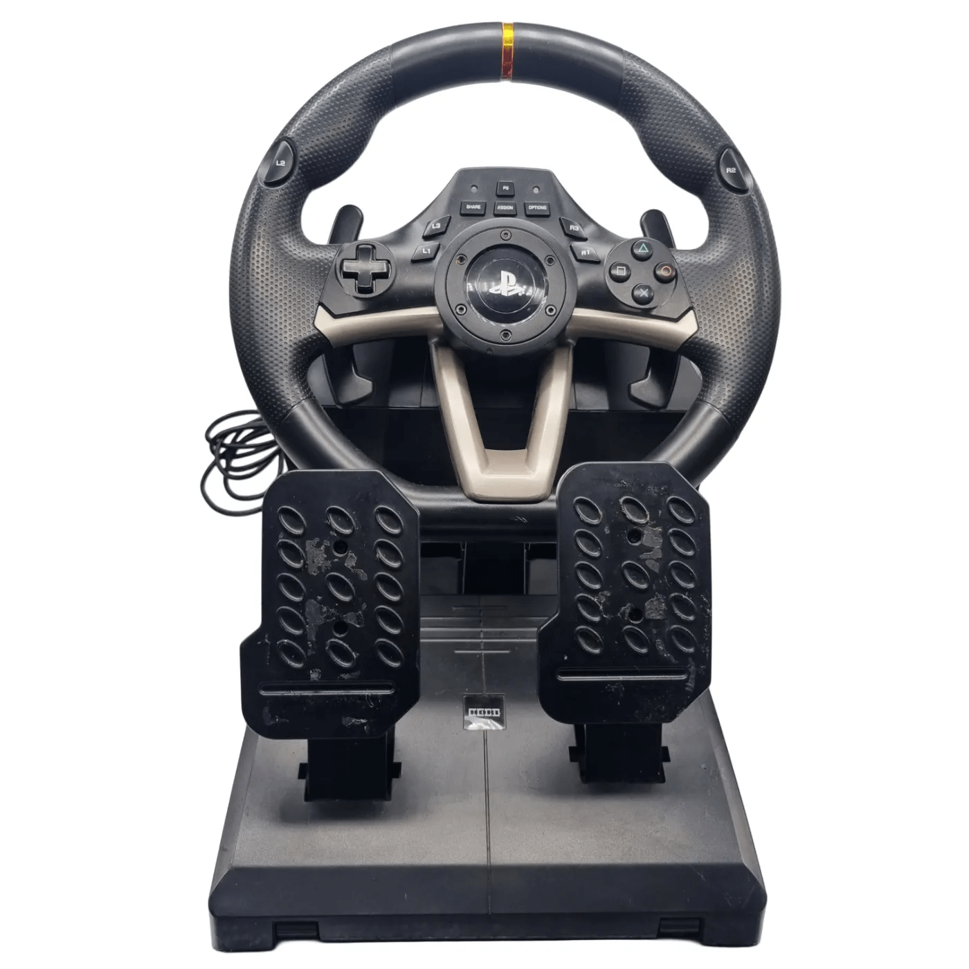 Hori Steering Wheel PS4-052 Hori Tag Metals Steering Wheel + Pedals Some Marks/Scratches – (WR 1351222)