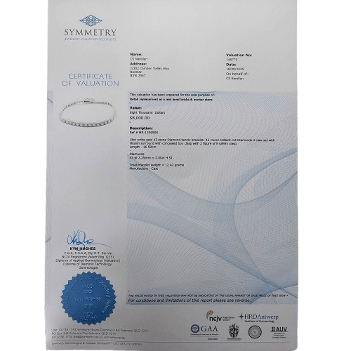 Ladies 18ct White Gold Illusion Set Diamond Tennis Bracelet 16.50cm 2.00ct TDW With Valuation  (MR)