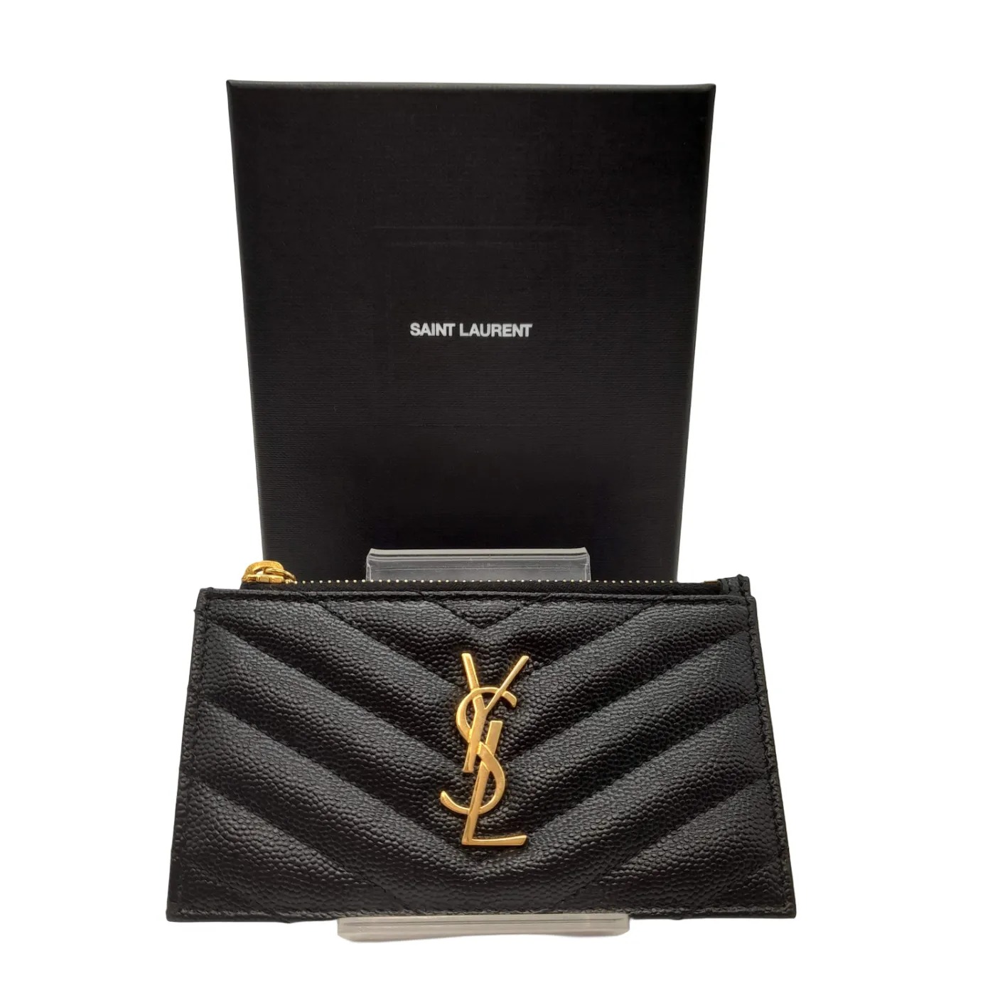 Saint Laurent Paris Monogram Fragments Card Case With Box And Dust Bag